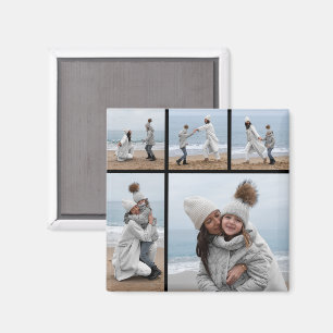 Create Your Own 5 Photo Collage Magnet