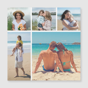 Create Your Own 5 Photo Collage Magnetic Card