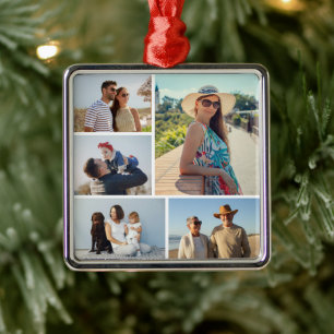 Create Your Own 5 Photo Collage Metal Tree Decoration