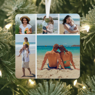Create Your Own 5 Photo Collage Metal Tree Decoration
