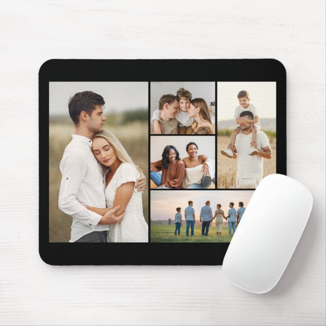 Create Your Own 5 Photo Collage Mouse Mat (With Mouse)
