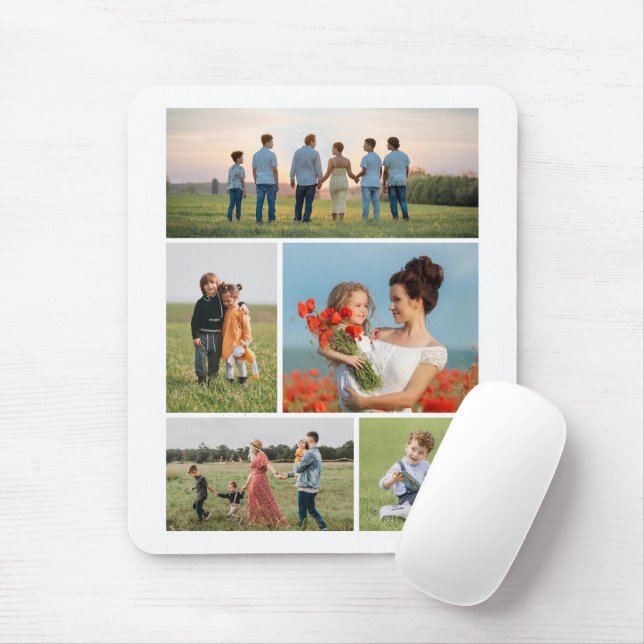 Create Your Own 5 Photo Collage Mouse Mat (With Mouse)