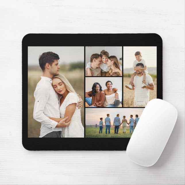 Create Your Own 5 Photo Collage Mouse Mat (With Mouse)