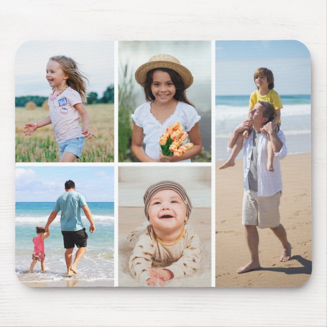 Create Your Own 5 Photo Collage Mouse Mat (Front)