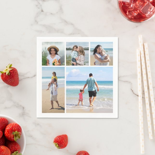Create Your Own 5 Photo Collage Napkin (Insitu)