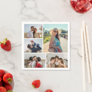 Create Your Own 5 Photo Collage Napkin