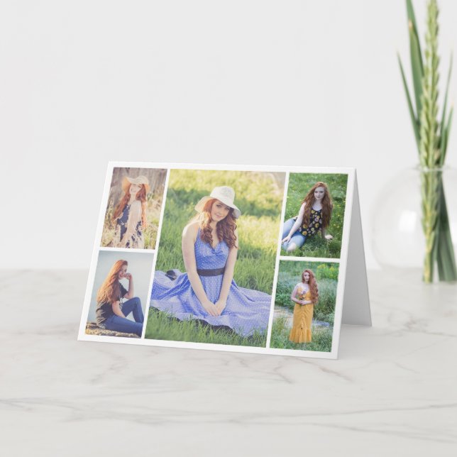 Create Your Own 5 Photo Collage Note Card (Front)