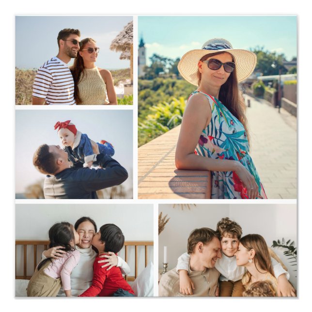 Create Your Own 5 Photo Collage Photo Enlargement (Front)