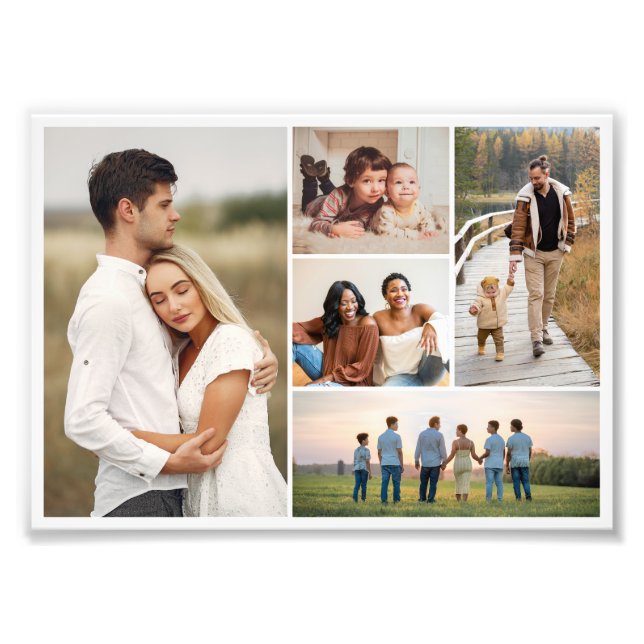 Create Your Own 5 Photo Collage Photo Enlargement Print (Front)