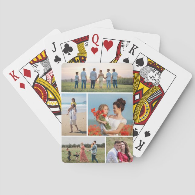 Create Your Own 5 Photo Collage Playing Cards (Back)