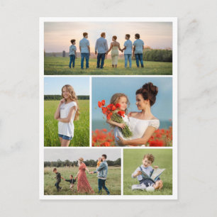 Create Your Own 5 Photo Collage Postcard