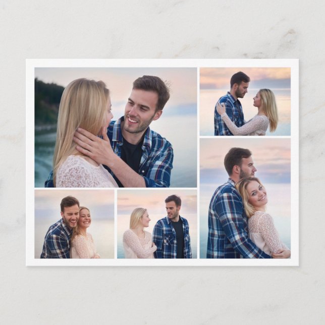 Create Your Own 5 Photo Collage Postcard (Front)