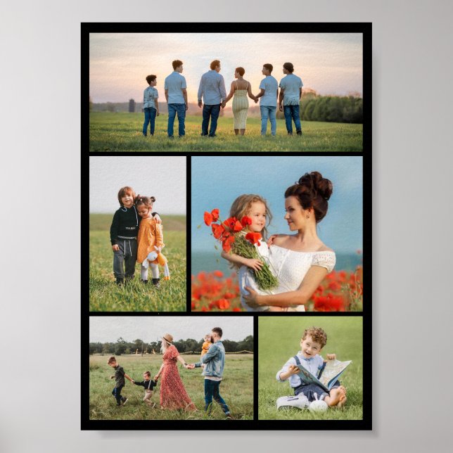 Create Your Own 5 Photo Collage Poster (Front)