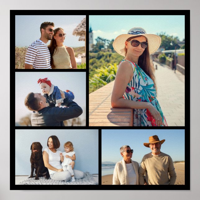Create Your Own 5 Photo Collage Poster (Front)