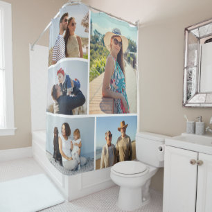 Create Your Own 5 Photo Collage Shower Curtain