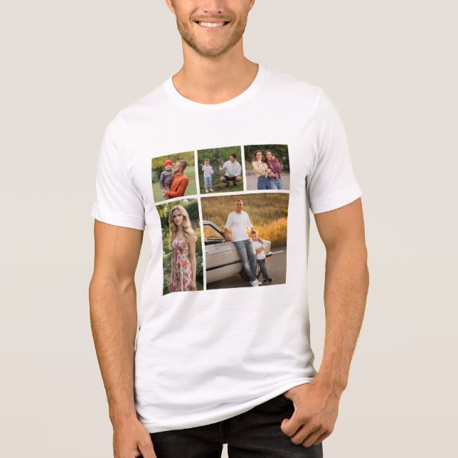 Create Your Own 5 Photo Collage Unisex Tri-Blend Shirt (Front)