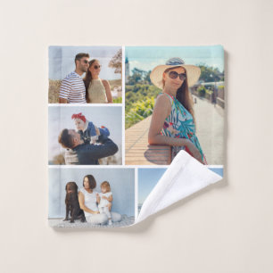 Create Your Own 5 Photo Collage Wash Cloth