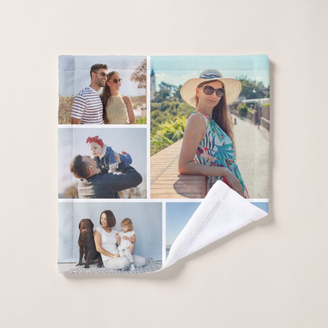 Create Your Own 5 Photo Collage Wash Cloth (Wash Cloth)