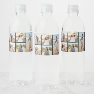 Create Your Own 5 Photo Collage Water Bottle Label