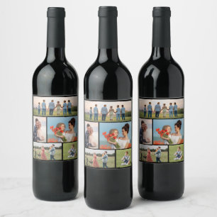 Create Your Own 5 Photo Collage Wine Label