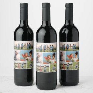 Create Your Own 5 Photo Collage Wine Label