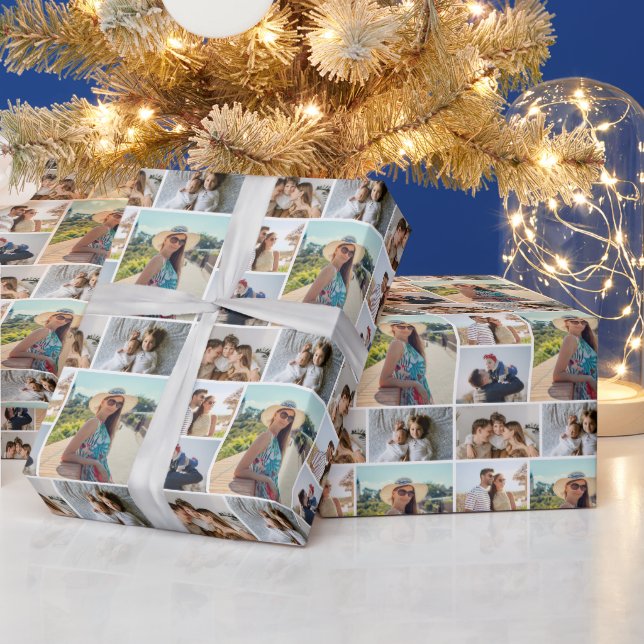 Create Your Own 5 Photo Collage Wrapping Paper (Holidays)