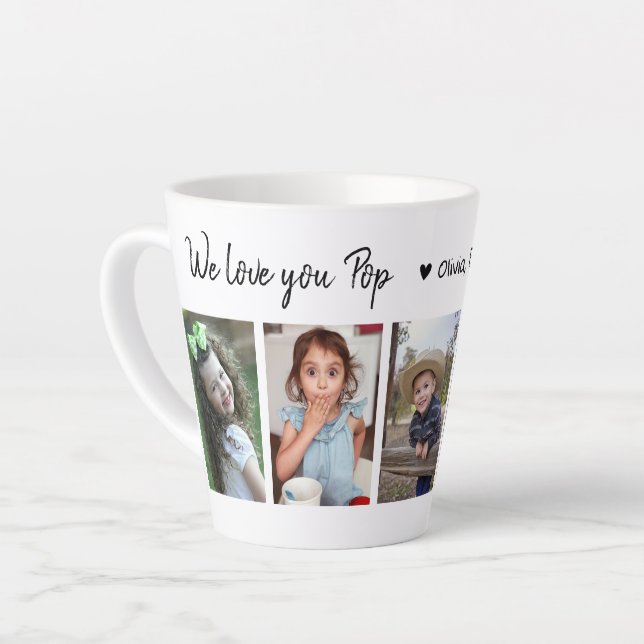 Create Your Own 5 Photo We Love You Pop Latte Mug (Left Angle)