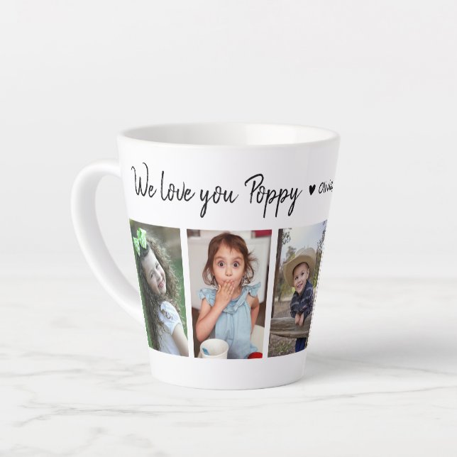 Create Your Own 5 Photo We Love You Poppy Latte Mug (Left Angle)