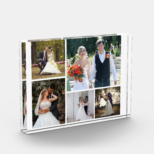 Create Your Own 5 Photo Wedding Collage Block (Left)