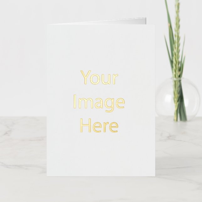 12.7 cm x 17.8 cm (5" x 7") Foil Folded Greeting Card , Colour: Gold, Media: Premium White (Front)