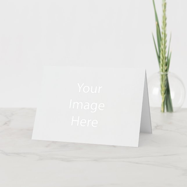 12.7 cm x 17.8 cm (5" x 7") Foil Folded Greeting Card , Colour: Silver, Media: Premium White (Front)