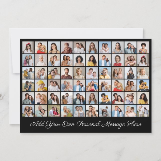 Create Your Own 60 Photo Collage Add Your Greeting Card (Front)