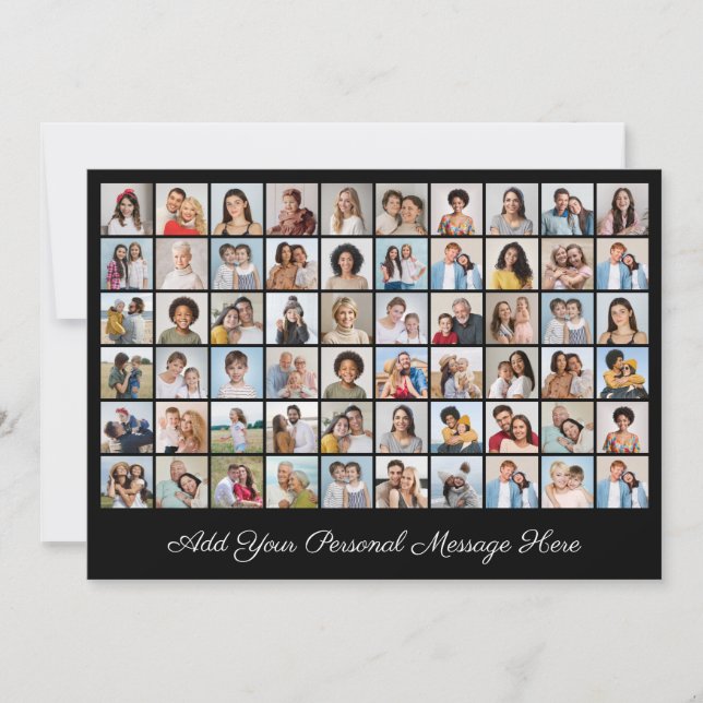 Create Your Own 60 Photo Collage Add Your Greeting Card (Front)