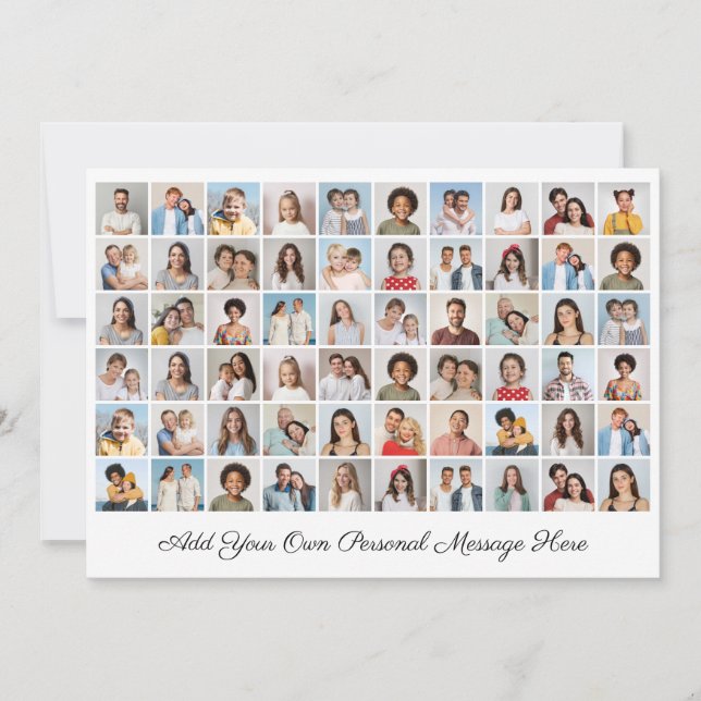 Create Your Own 60 Photo Collage Add Your Greeting Card (Front)