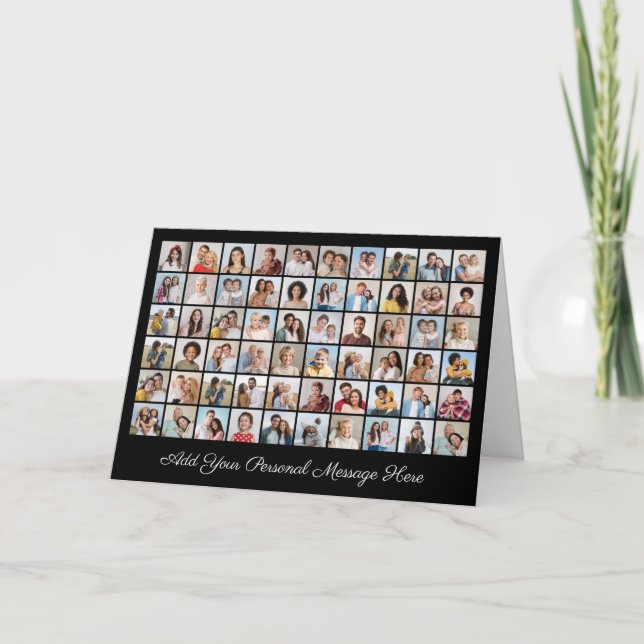 Create Your Own 60 Photo Collage Add Your Greeting Card (Front)
