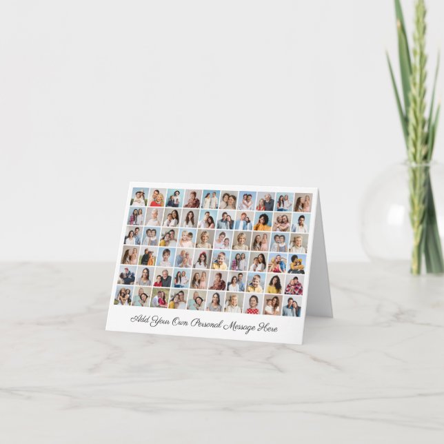 Create Your Own 60 Photo Collage Add Your Greeting Card (Front)