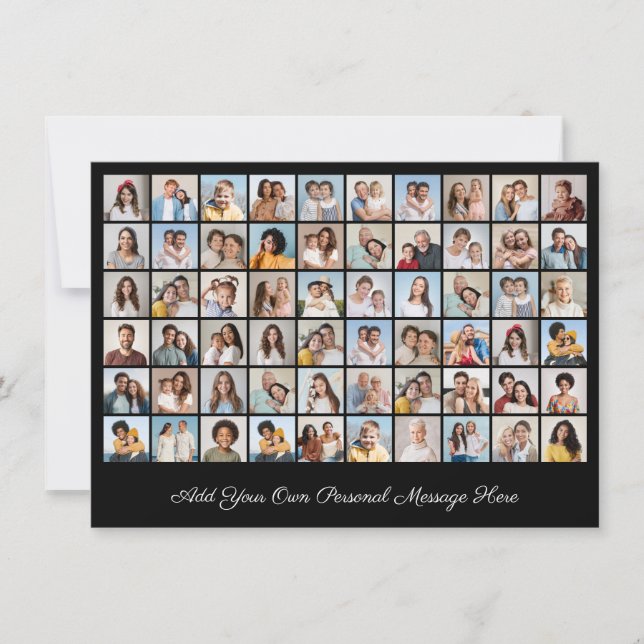 Create Your Own 60 Photo Collage Add Your Greeting Holiday Card (Front)
