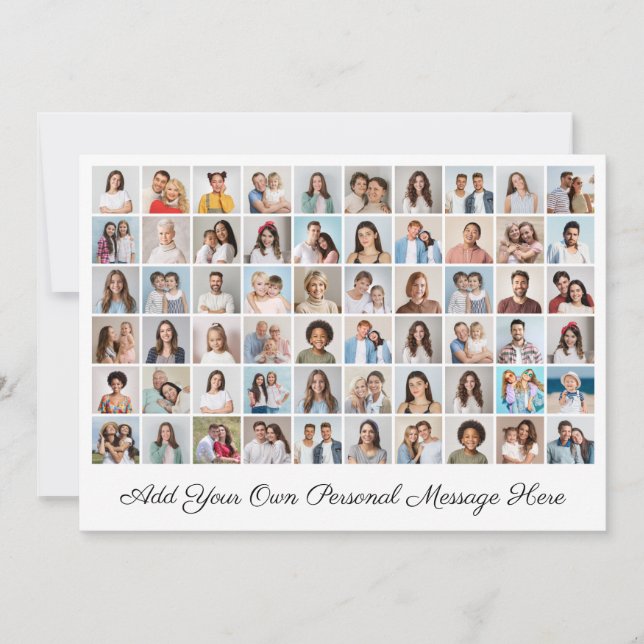 Create Your Own 60 Photo Collage Add Your Greeting Holiday Card (Front)