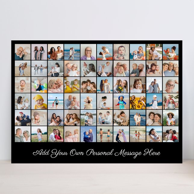 Create Your Own 60 Photo Collage Add Your Greeting Invitation (Standing 60 Photo Collage Add Your Own Greeting Card)