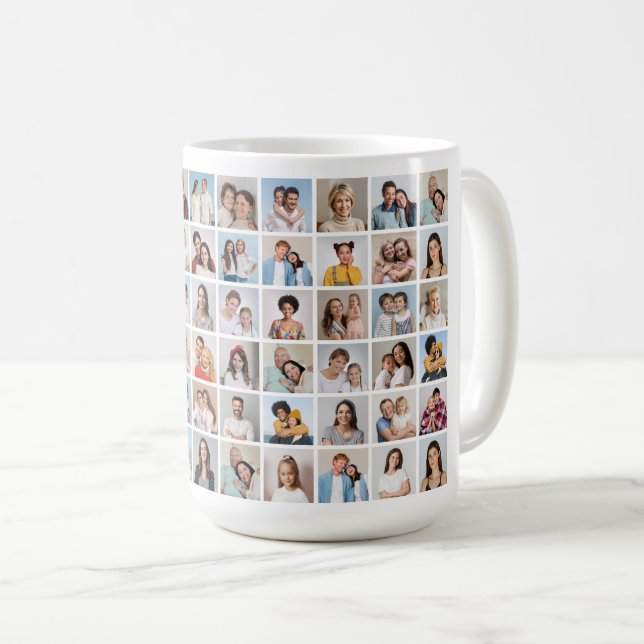 Create Your Own 60 Photo Collage Coffee Mug (Front Right)
