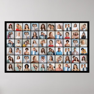 Create Your Own 60 Photo Collage Editable Color Poster