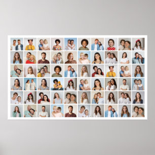 Create Your Own 60 Photo Collage Editable Color  Poster