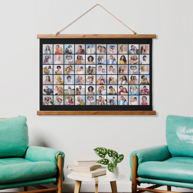 Create Your Own 60 Photo Collage Hanging Tapestry (Living Room)