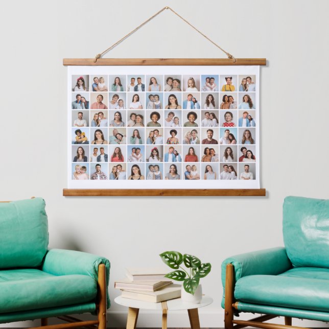 Create Your Own 60 Photo Collage Hanging Tapestry (Living Room)