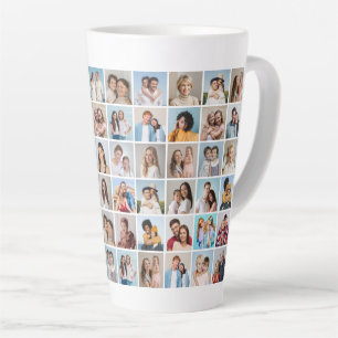 Create Your Own 60 Photo Collage Latte Mug
