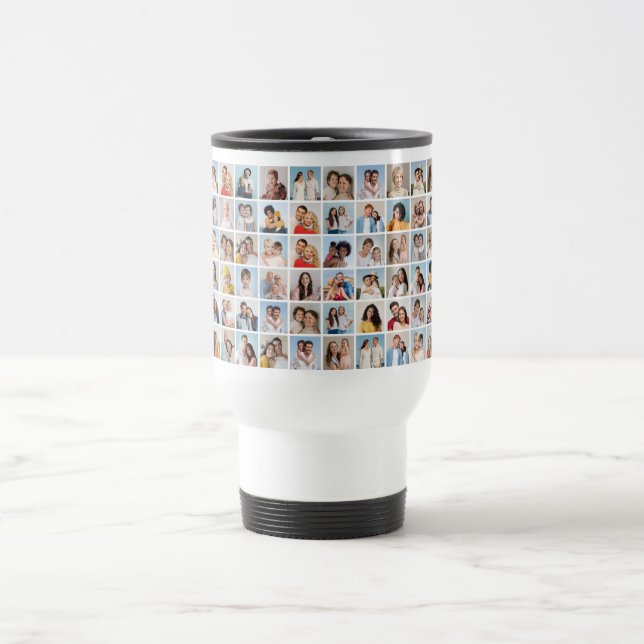 Create Your Own 60 Photo Collage Travel Mug (Center)