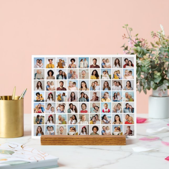 Create Your Own 63 Photo Collage  Acrylic Sign (Wedding)