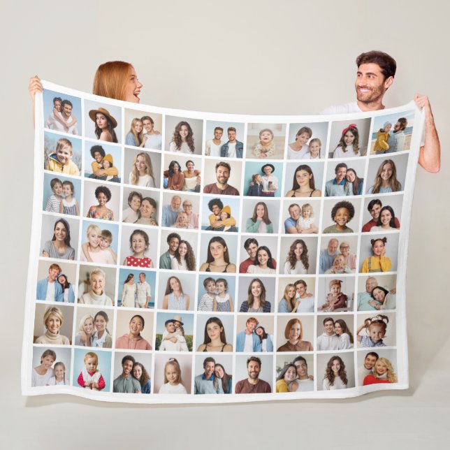 Create Your Own 63 Photo Collage Fleece Blanket (In Situ)
