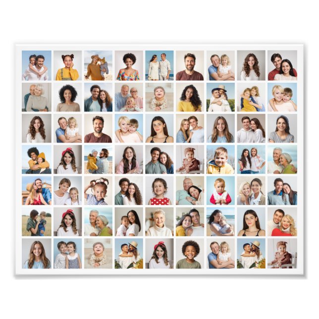 Create Your Own 63 Photo Collage Photo Enlargement Print (Front)
