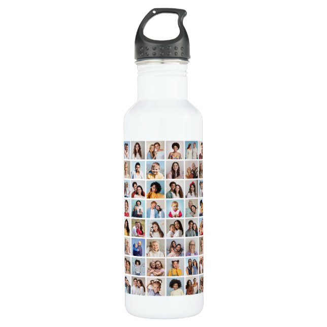 Create Your Own 64 Photo Collage 710 Ml Water Bottle (Front)